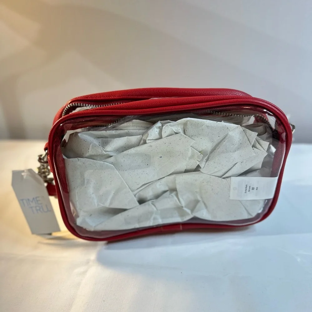 Stylish Red Transparent Crossbody Bag